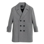 TAIAOJING Toddler Baby Boys Girls Trench Coat Jackets Fashion Cute Kids Boys Spring Winter Plaid Cotton Thickened Elegant Notched Double Clothes Winter Soft Coat Outwear 2-3 Years